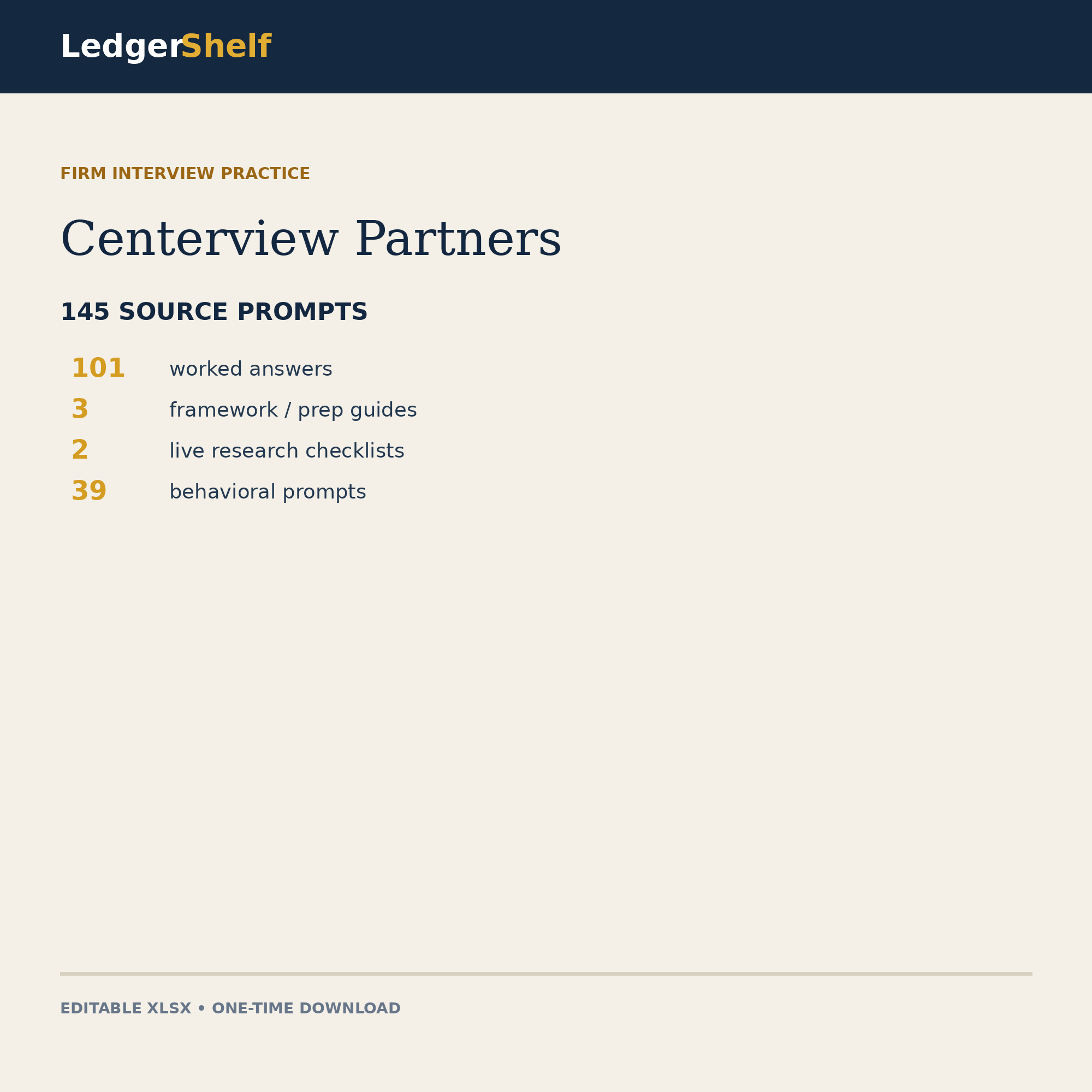 Centerview Partners Interview Practice cover