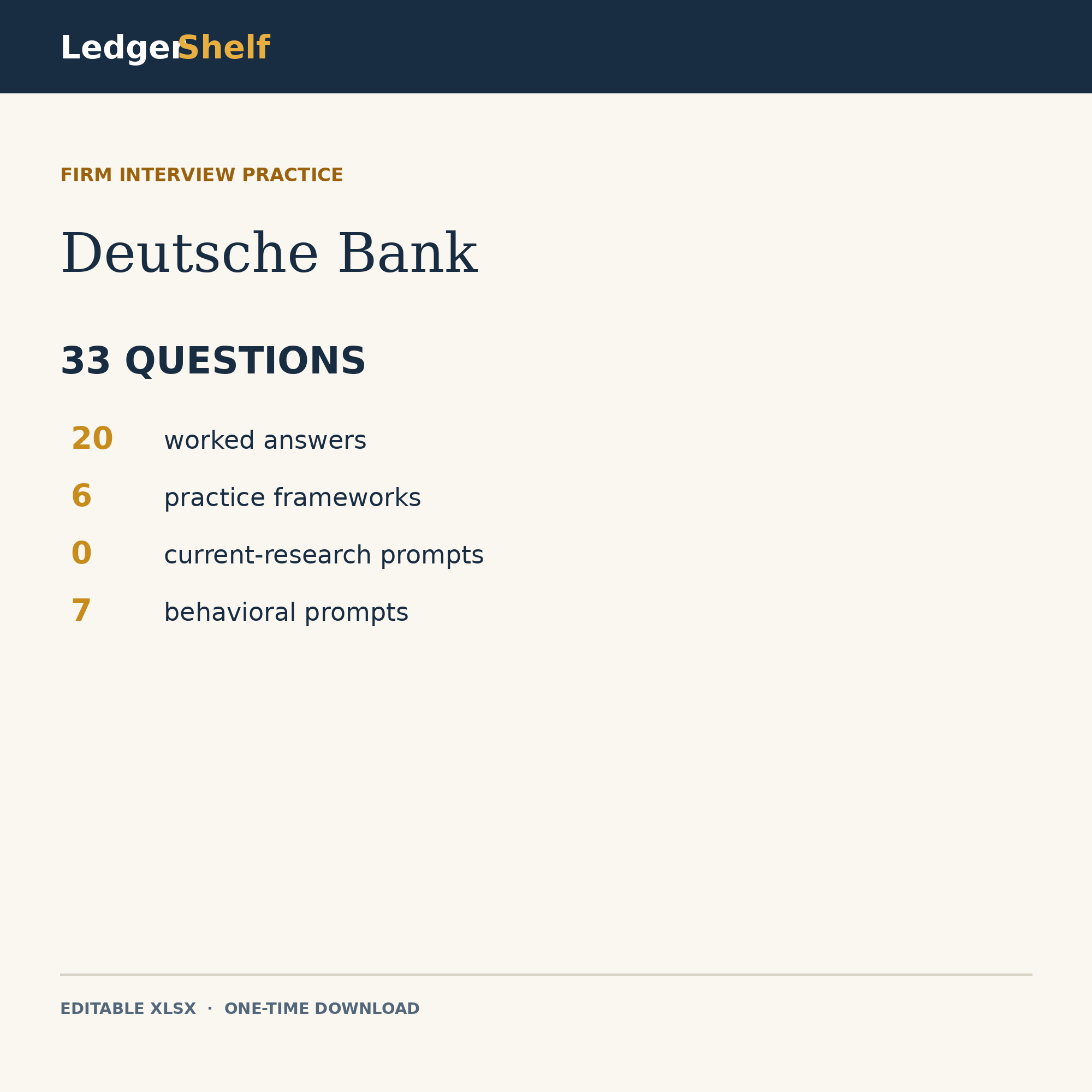 Deutsche Bank interview practice workbook cover
