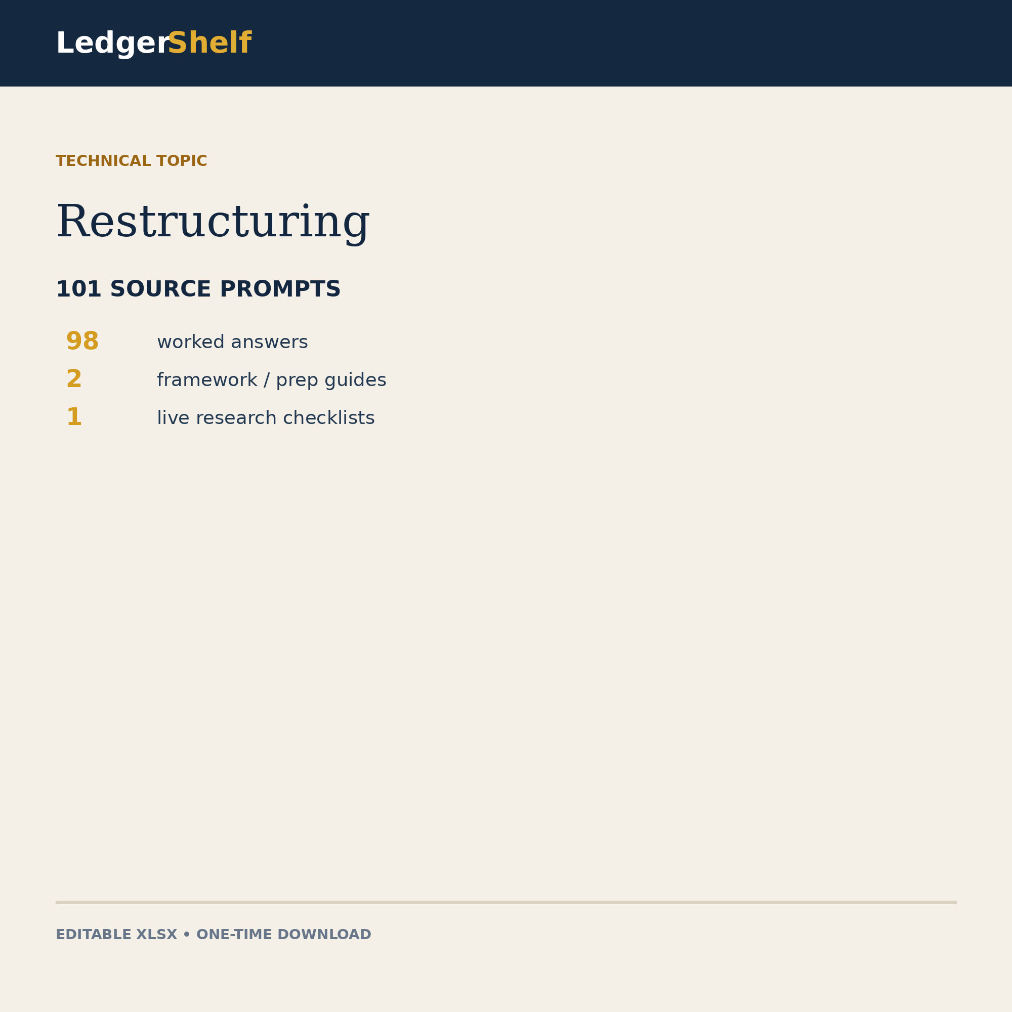 Restructuring Interview Questions Worked Answers cover