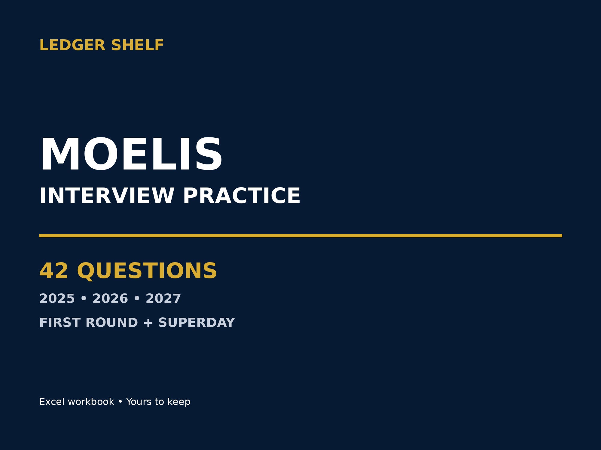 Moelis interview practice guide cover