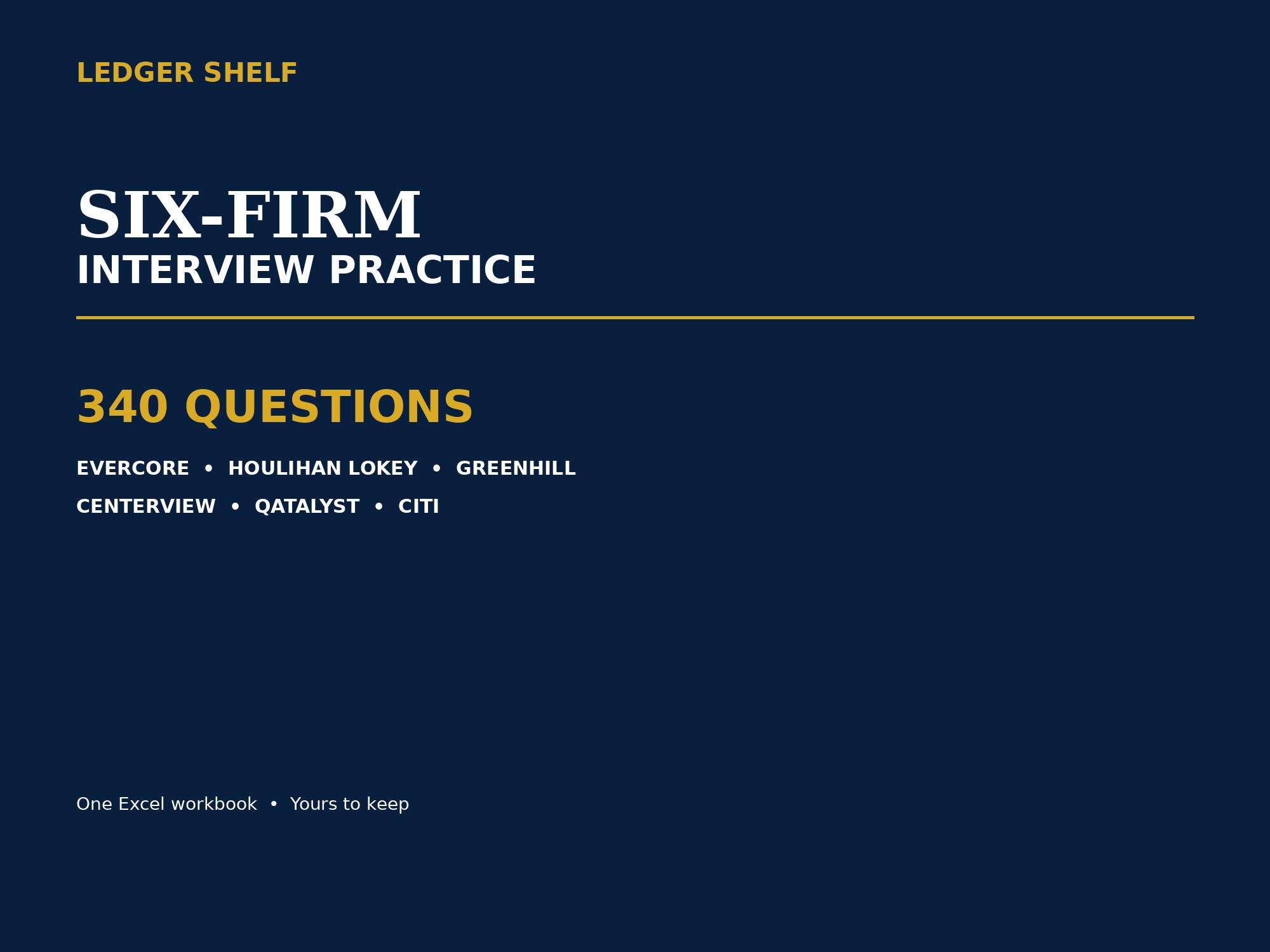 Six-firm investment banking interview practice bundle cover
